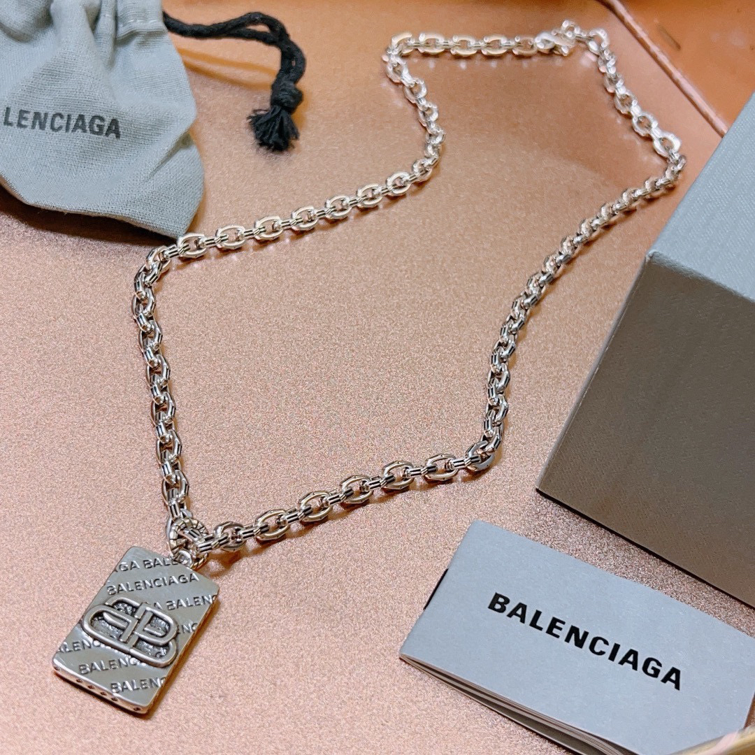 Balenciaga BB Square Chain Vintage Necklace