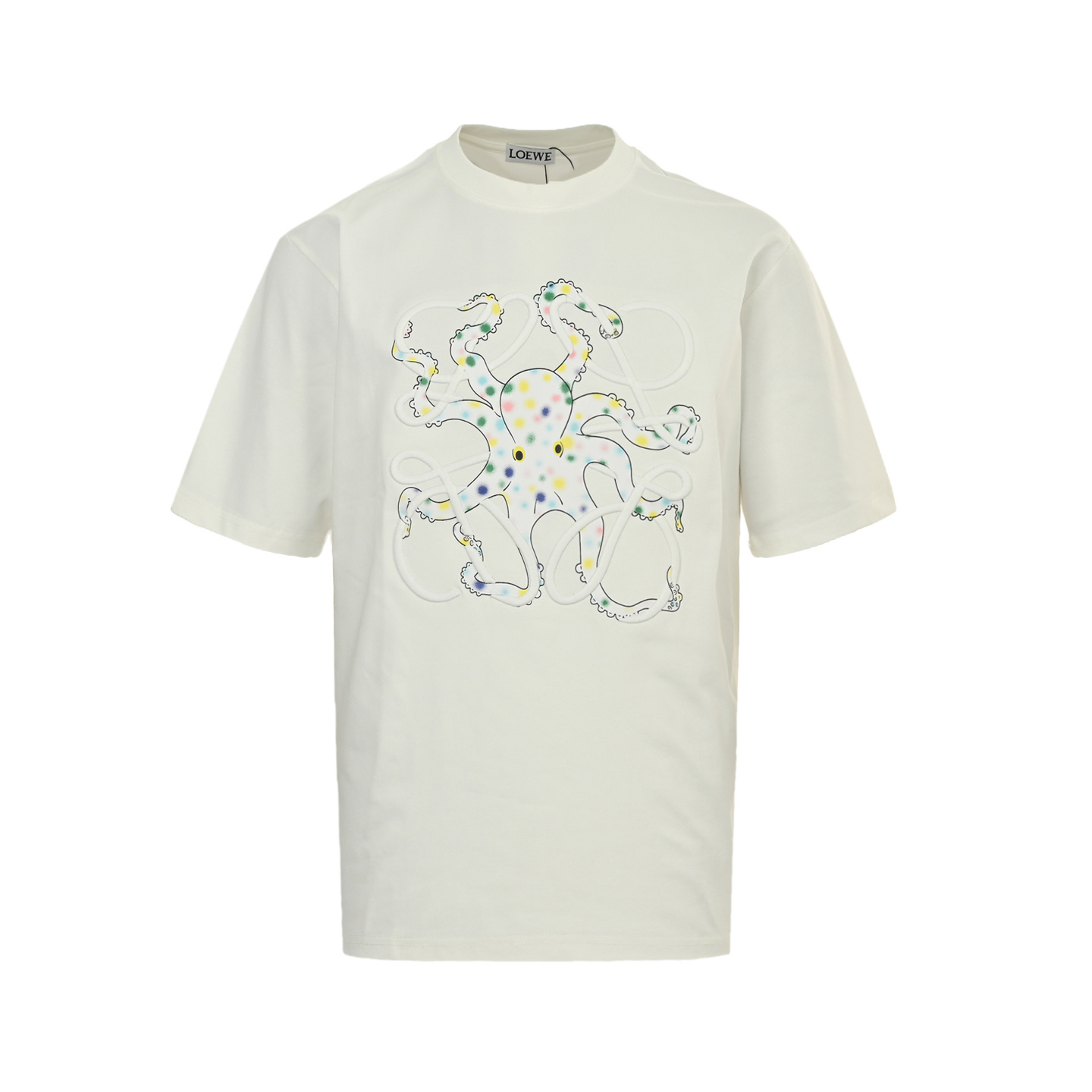Loewe 25ss octopus print embroidered logo short sleeve