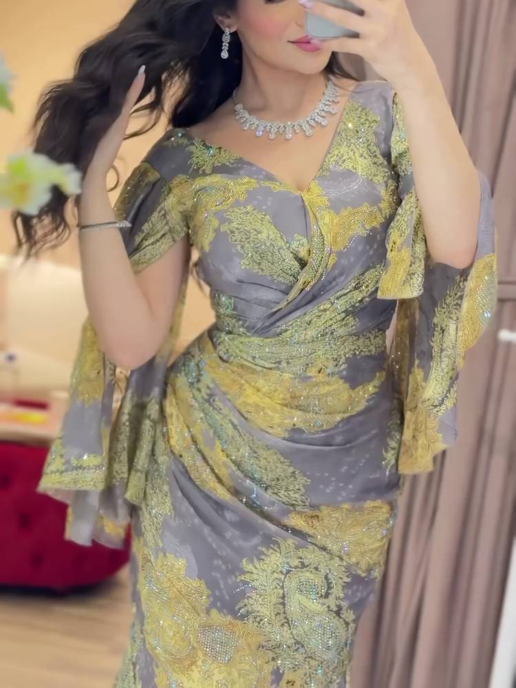 New Printed Hot Drill Shine Dress