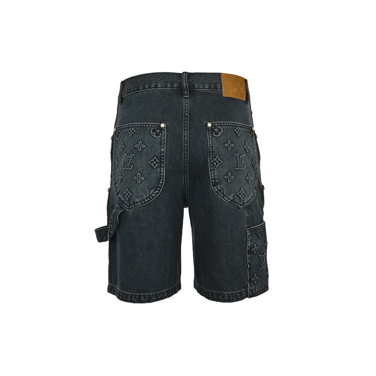 Louis Vuitton 25ss monogram embossed denim shorts