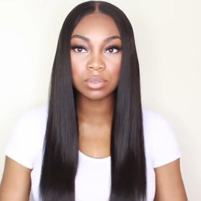 New Natural nape area straight Wig