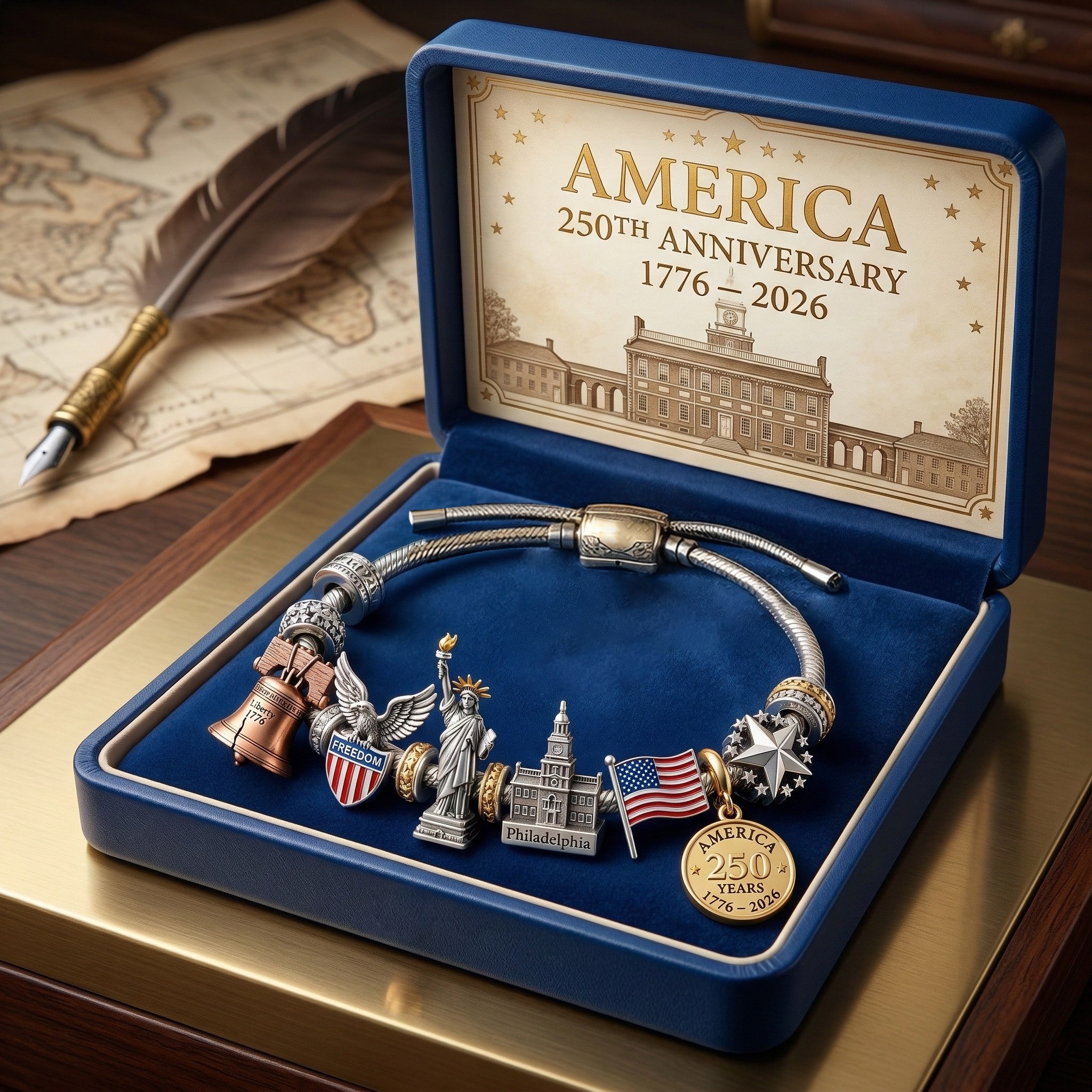 American Independence 250th Anniversary Commemorative Adjustable Limited Edition Bracelet