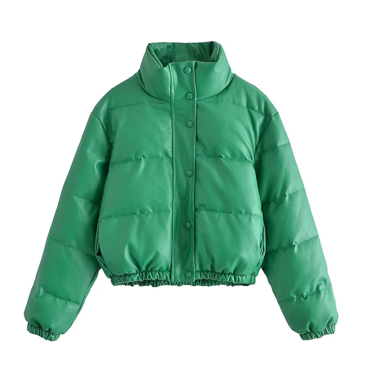 Winter Bread Cotton Padded Coat Thickened Poly Urethane Leather Cotton Coat Jacket Coat for Women
