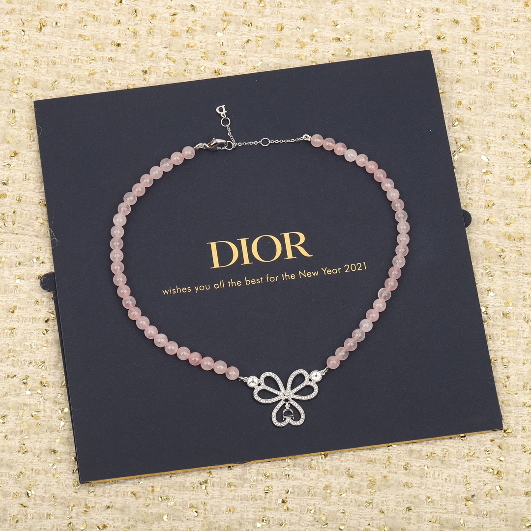 Dior flower crystal necklace