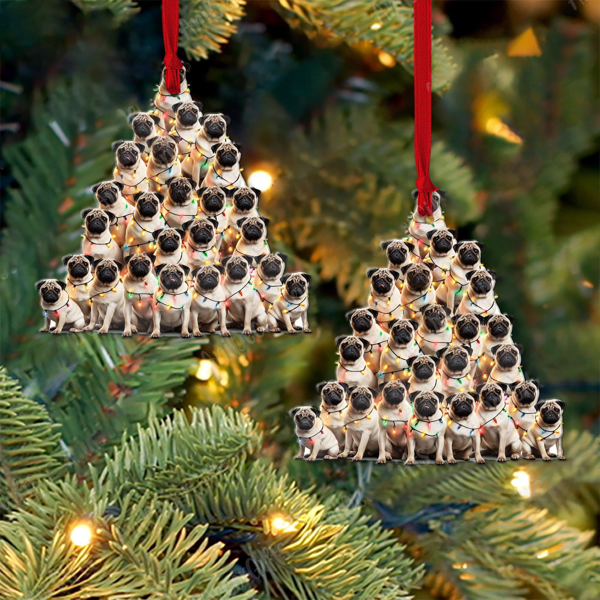Pug Christmas Tree Oranment