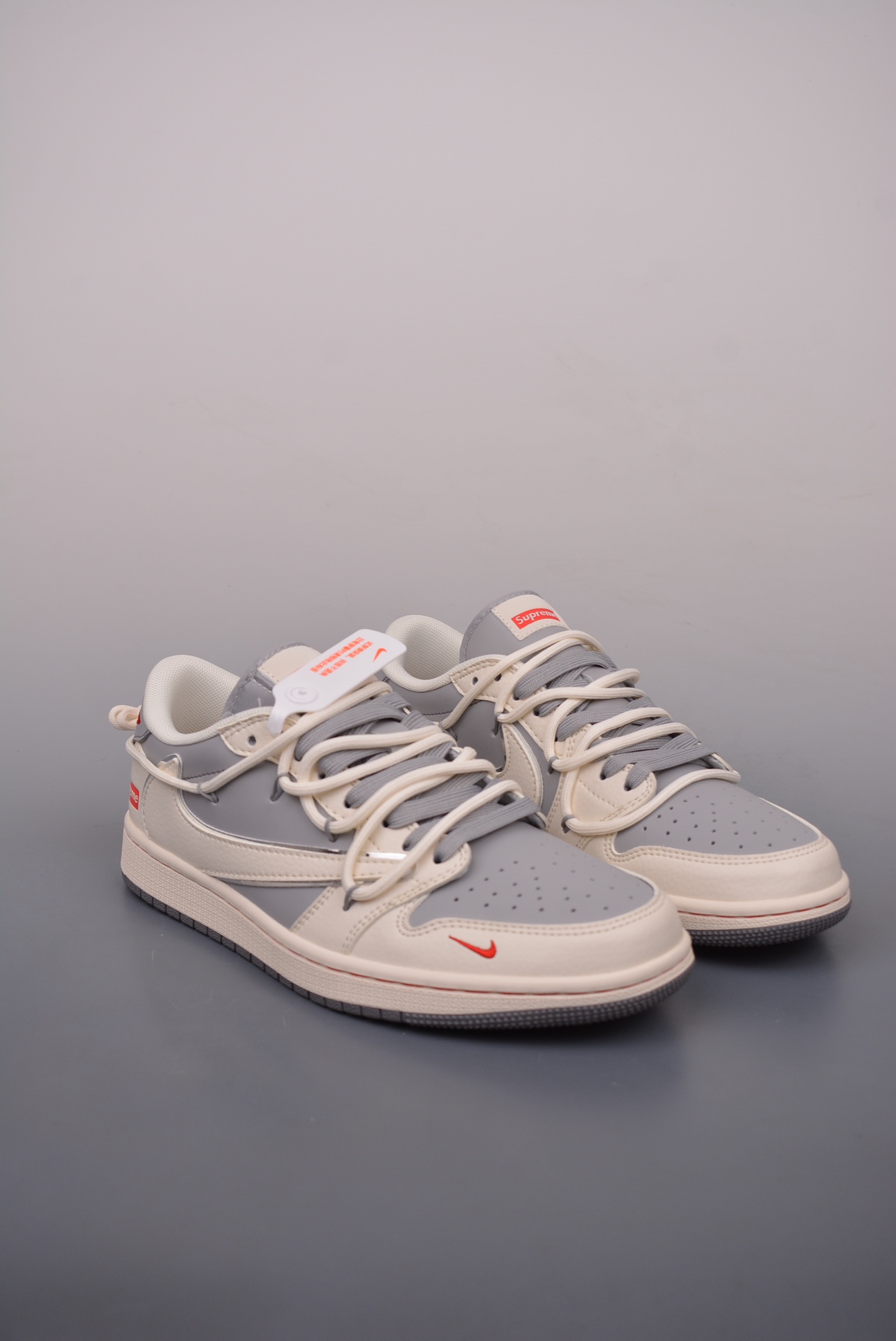 Supreme x Travis Scott x Nike Air Jordan 1 Low OG SP Beige Light Grey SJ0086-137