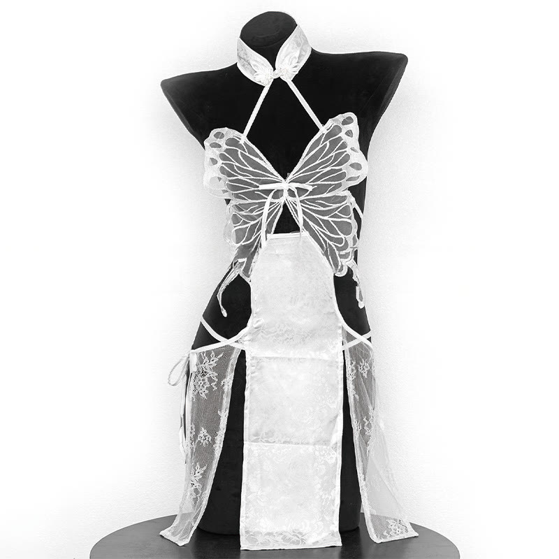 Butterfly See-through Backless Lingerie Dress