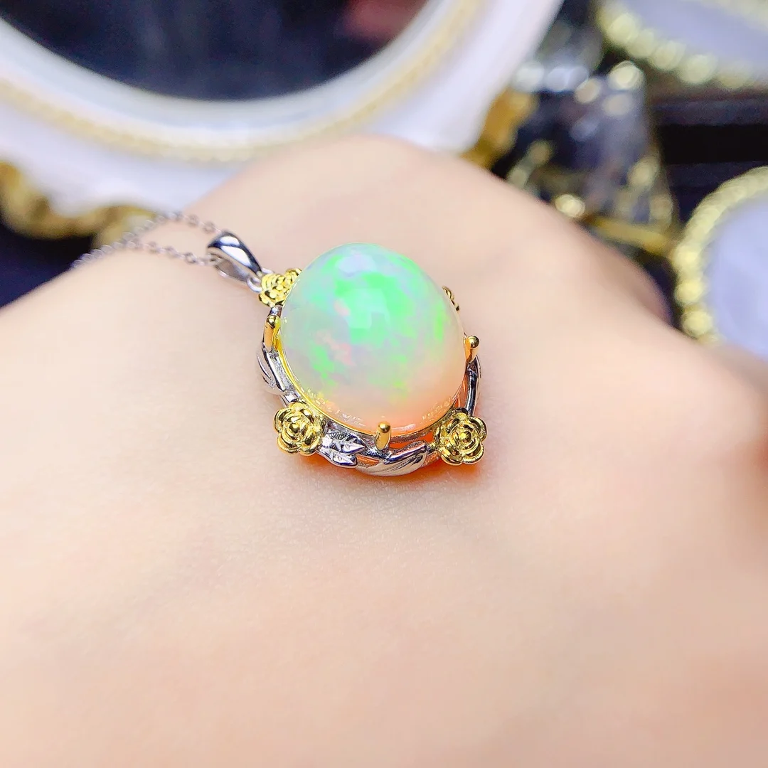 Women Opal Gem Free Delivery Pendant 925 sterling silver Women's Christmas Necklace Gem necklace luxury free shipping