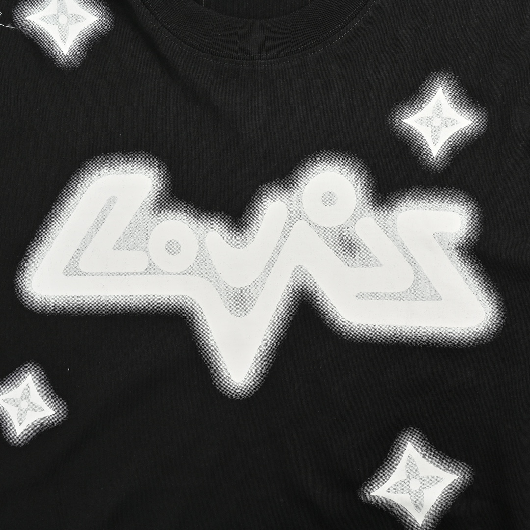 Louis Vuitton 23ss four-leaf clover ink print short sleeve