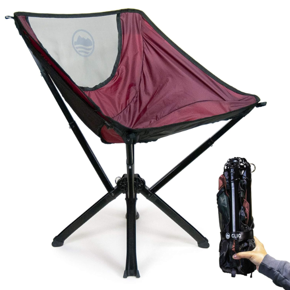 CLIQ Portable Chair Lightweight Folding Chair for Camping Supports 300 Lbs