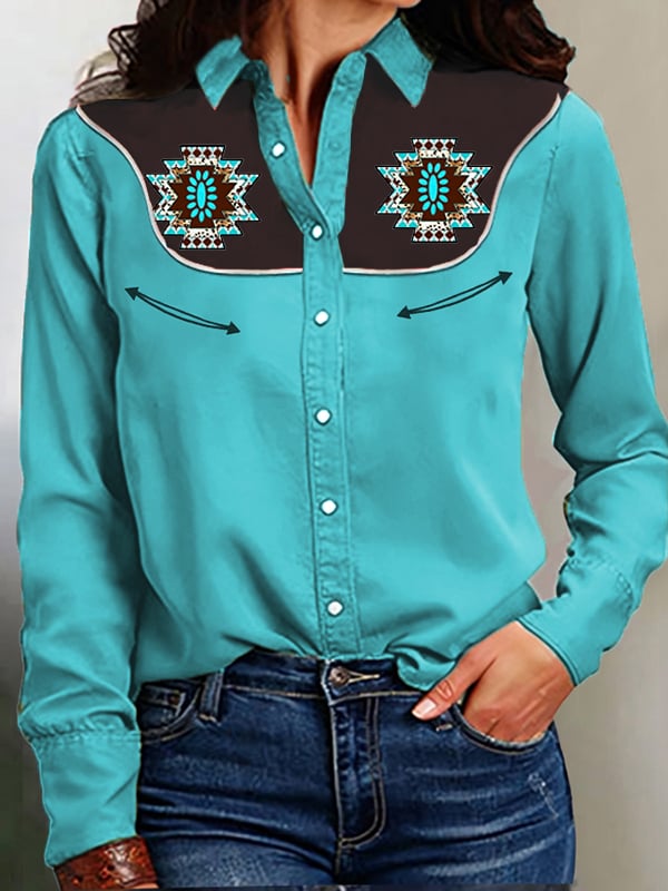 Women's Western Print Shirt