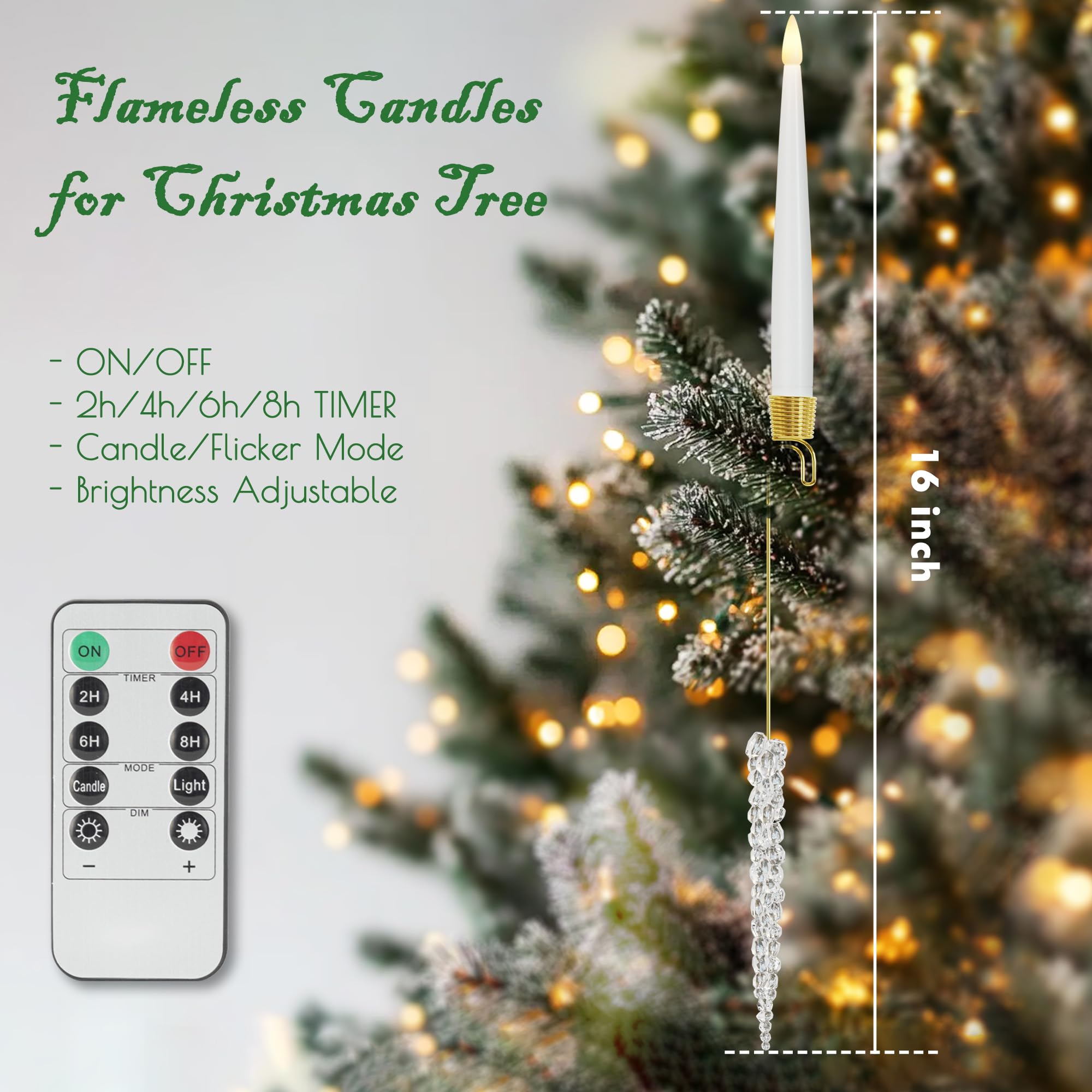 🔥ON SALE🔥6Pcs LED Candles with Remote Timer and Hanging Hooks