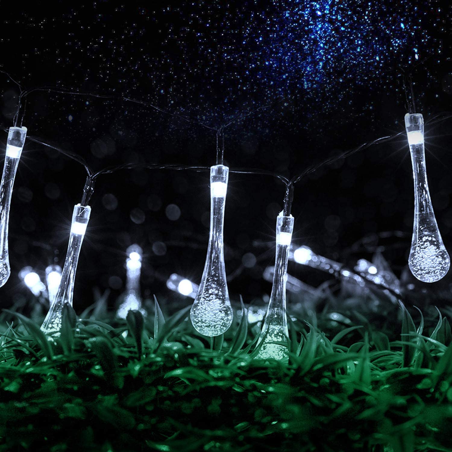 2022 New Upgrade Solar 3D Water Drop String Lights