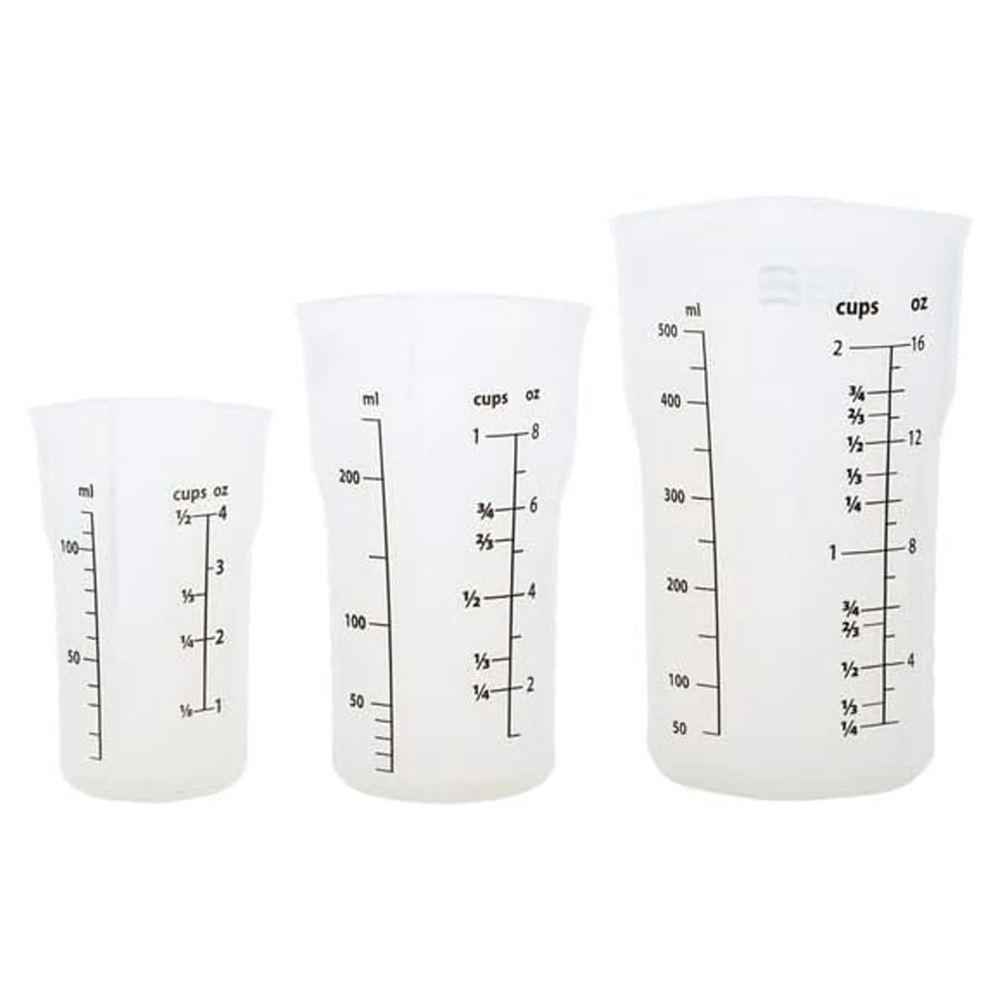 Prep Solutions 3 Pieces High Heat Silicone Measuring Cups Set, Clear