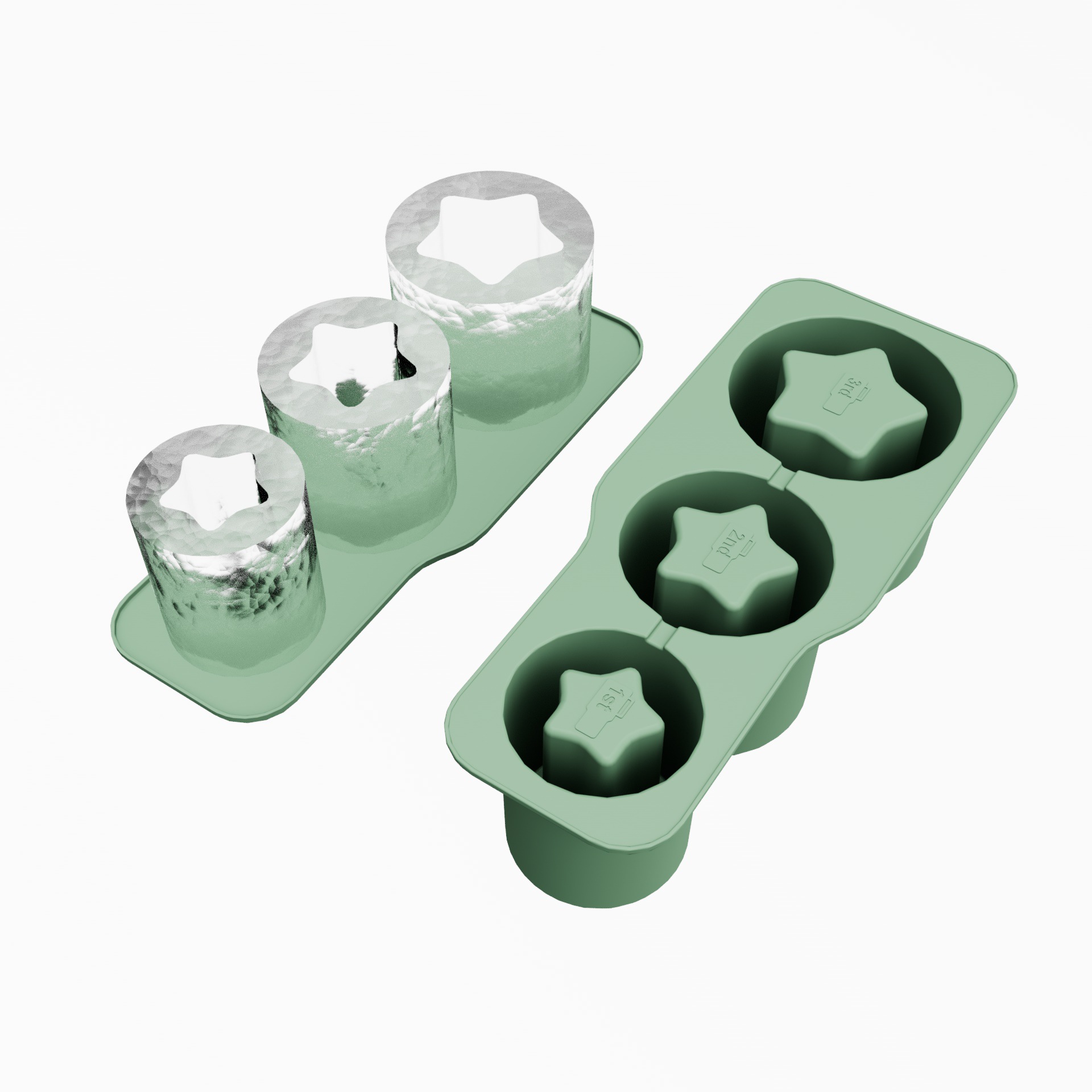 Large capacity ice lattice ice making mould 30/40oz ice bar cup star silicone ice lattice