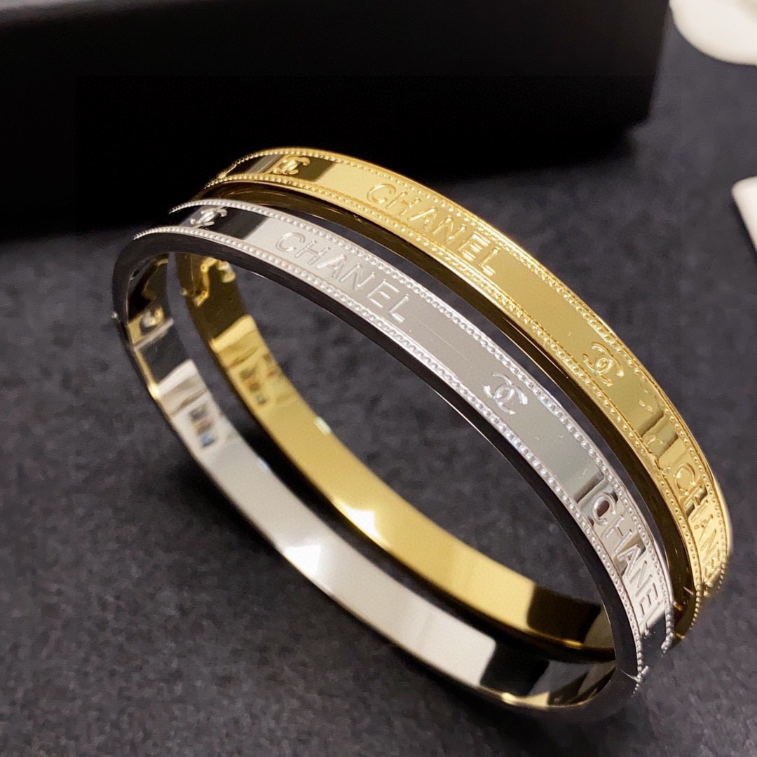Chanel Engraved Double C Bracelet