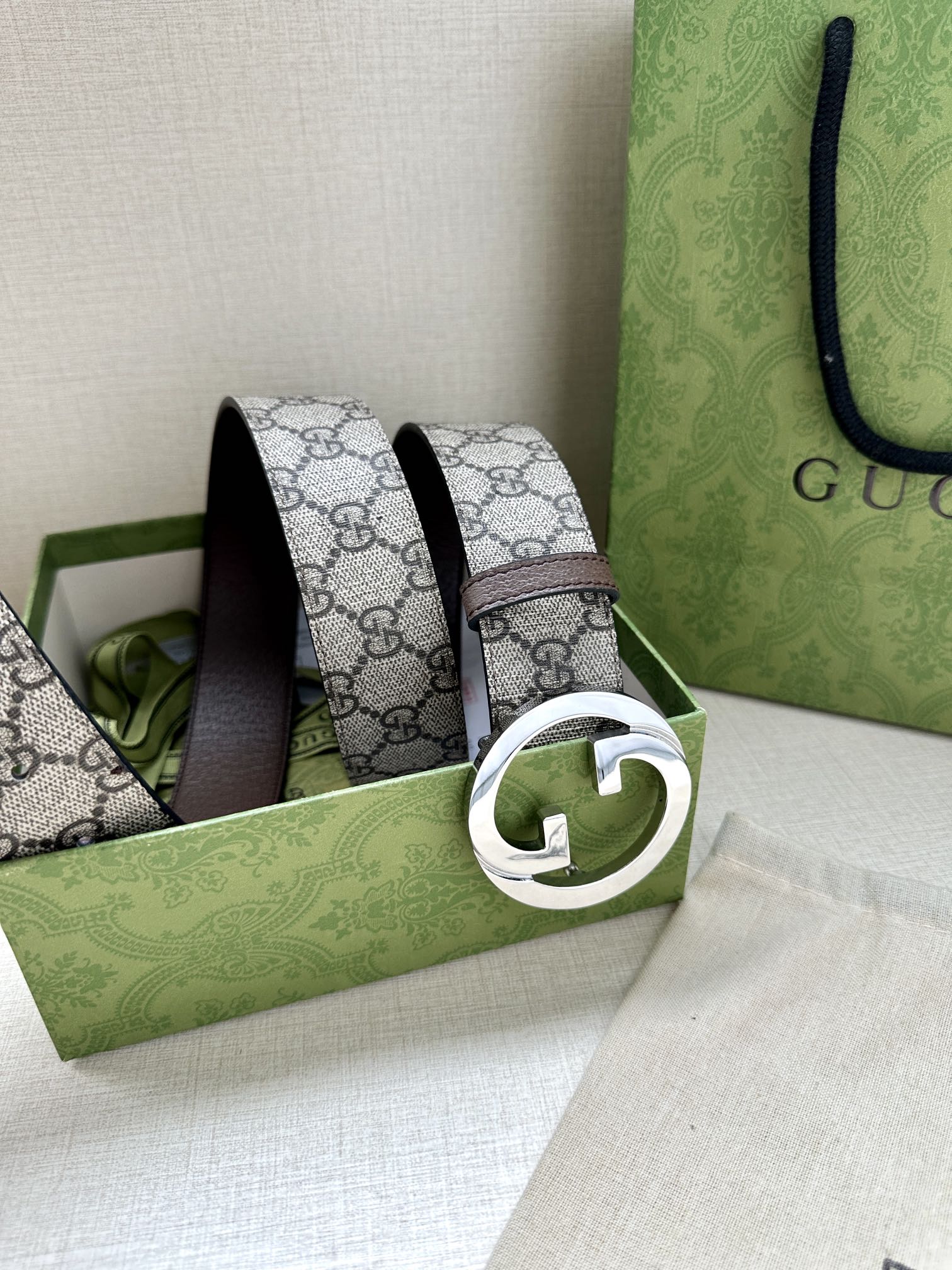 Gucci Marmont double-sided leather belt 3.8CM wide