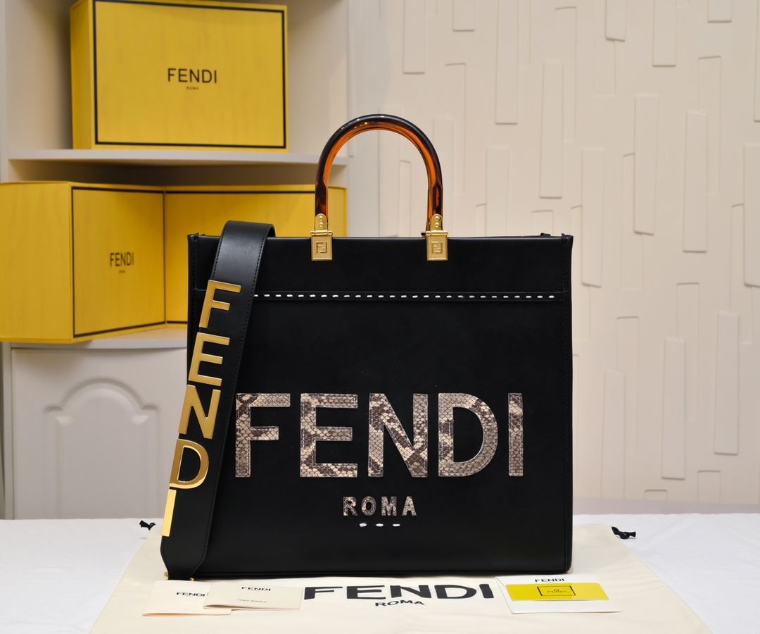 FENDI TOTE snake print tote bag 3363
