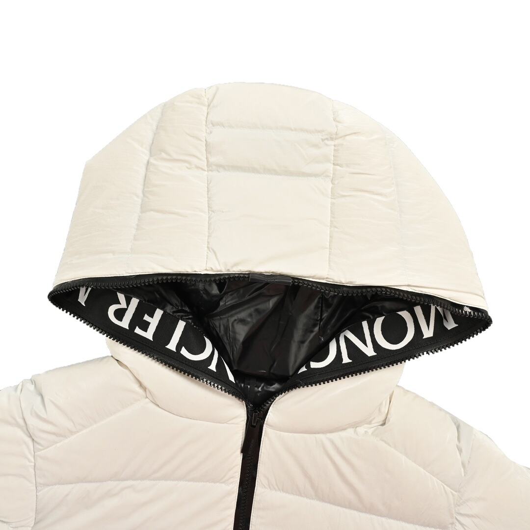 C Tharon placket lettering print down jacket