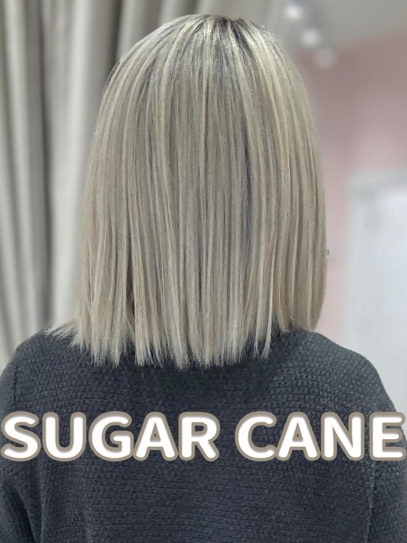 Sleek Straight Lob Wig With Middle Part