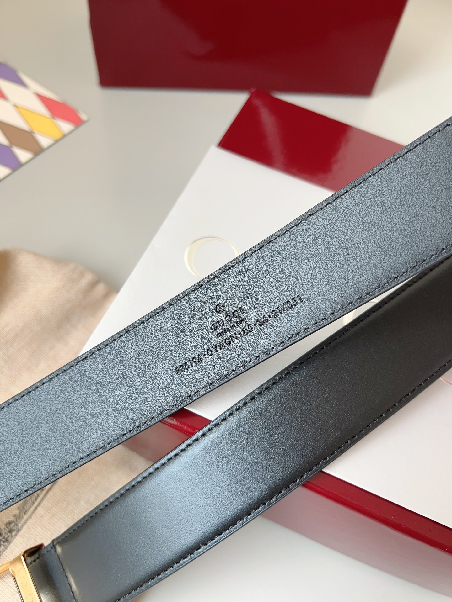 Gucci pin buckle leather belt 3.5cm wide