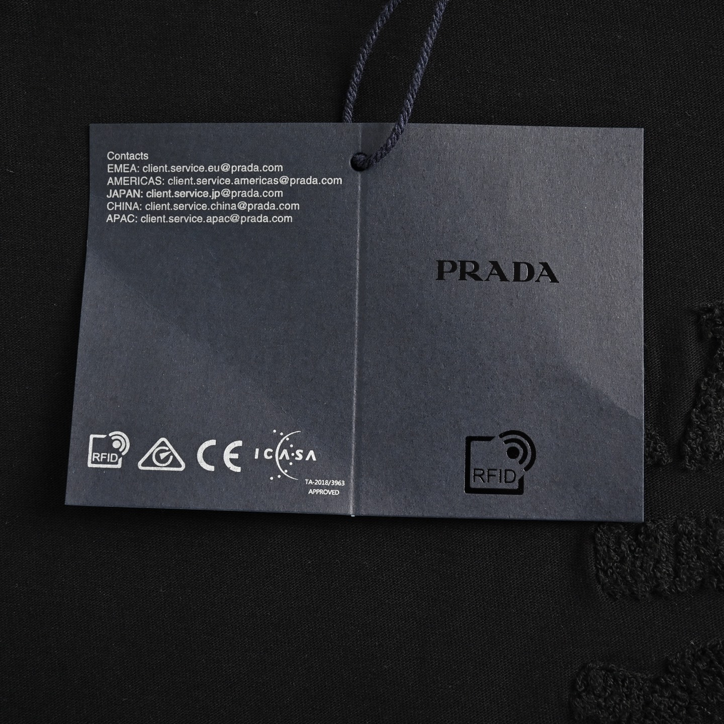 Prada 25ss dark pattern towel embroidered logo short sleeve