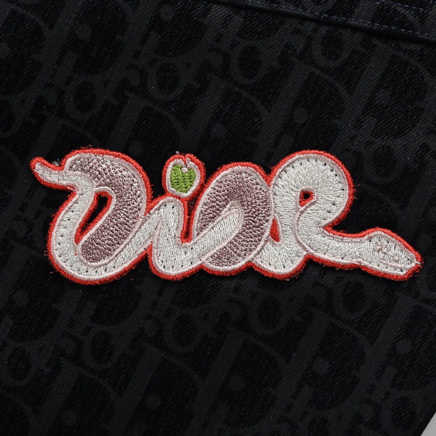 Dior 25ss Kaws co-branded snake year limited edition monogram full print denim trousers