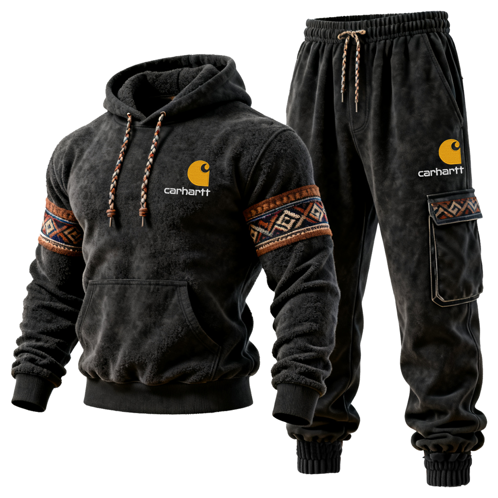 Carhartt Winter Hoodie and Jogger Set with Tribal Patterns