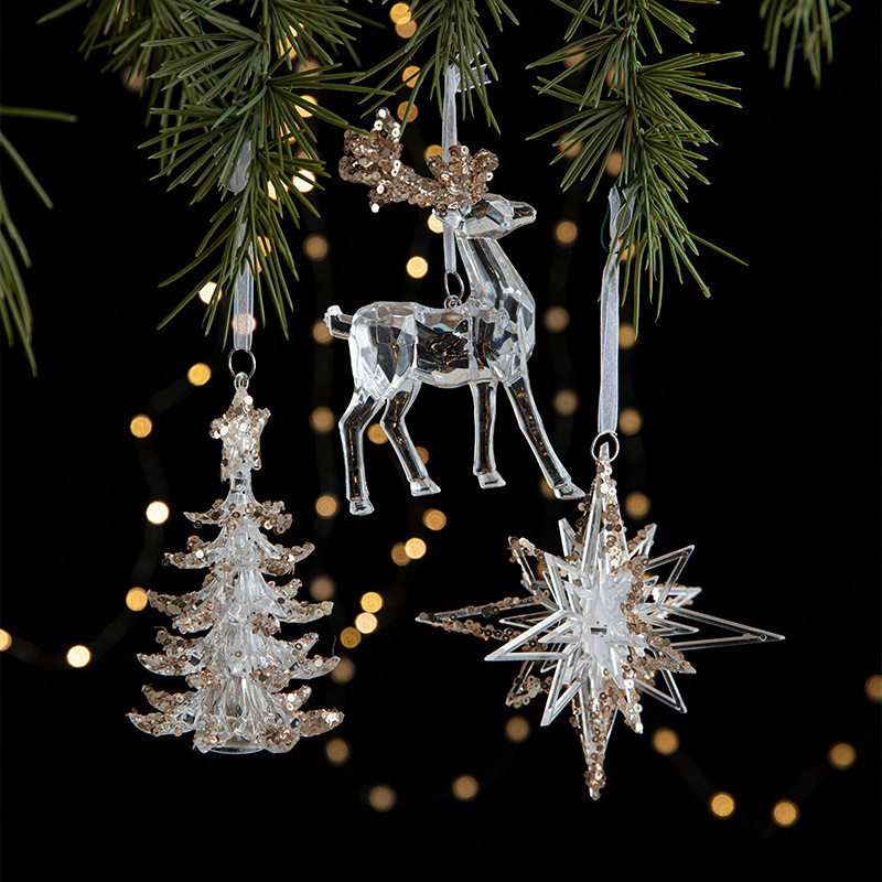 🎅2024 Christmas Promos🔥Christmas decorations sequins acrylic transparent pendant
