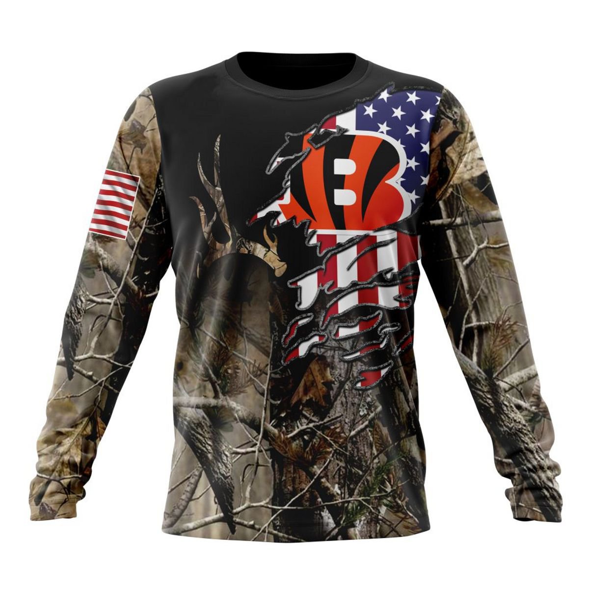 CINCINNATI BENGALS 3D HOODIE CAMO REALTREE HUNTING