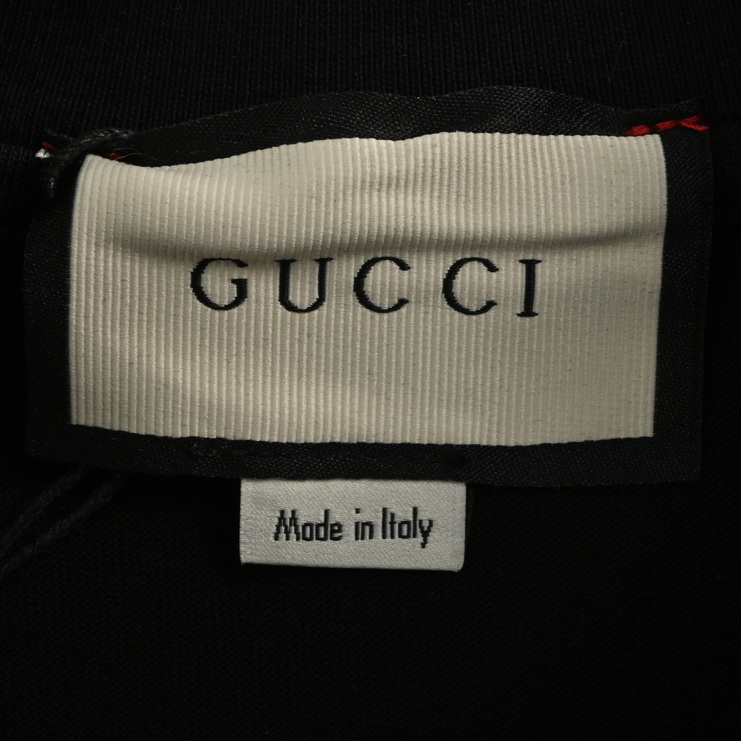 Gucci 24ss red and green ribbon embroidered small logo short sleeve