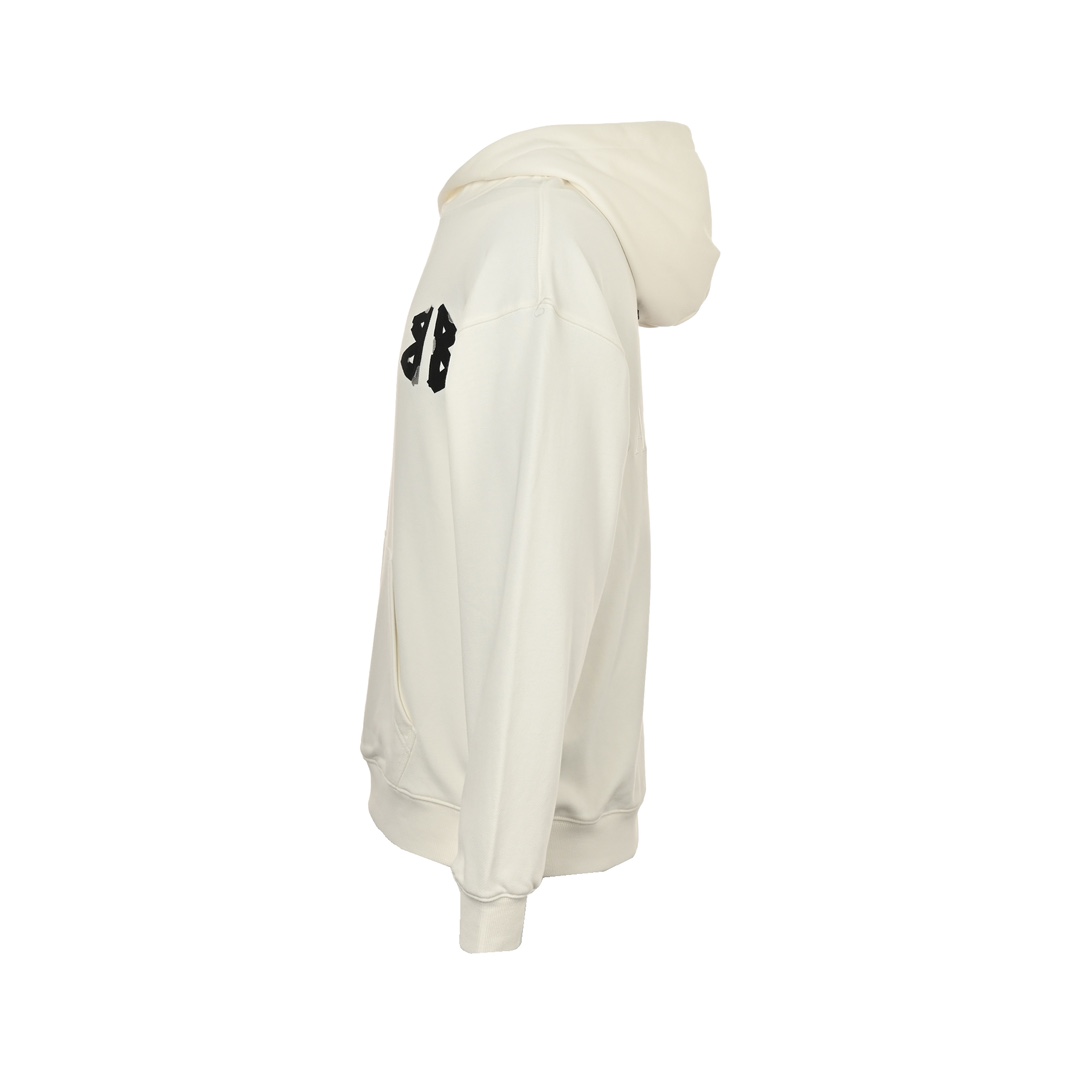 Balenciaga 24Fw double B patch and logo embroidered hooded sweatshirt