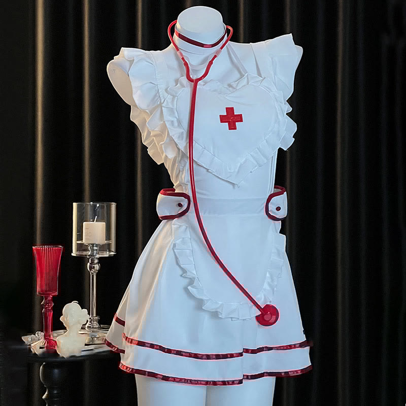 Cosplay Nurse Uniform Backless Lingerie Dress