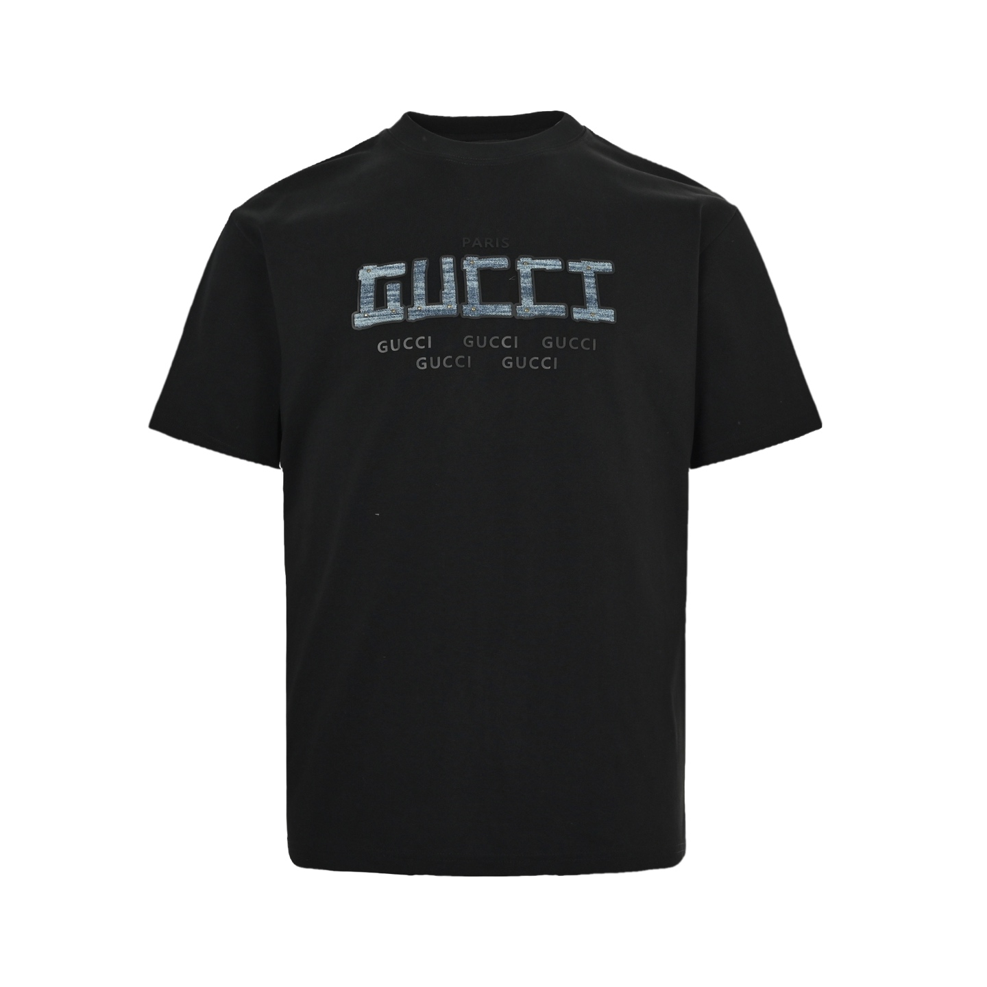 Gucci 25ss denim patch lettering short sleeve