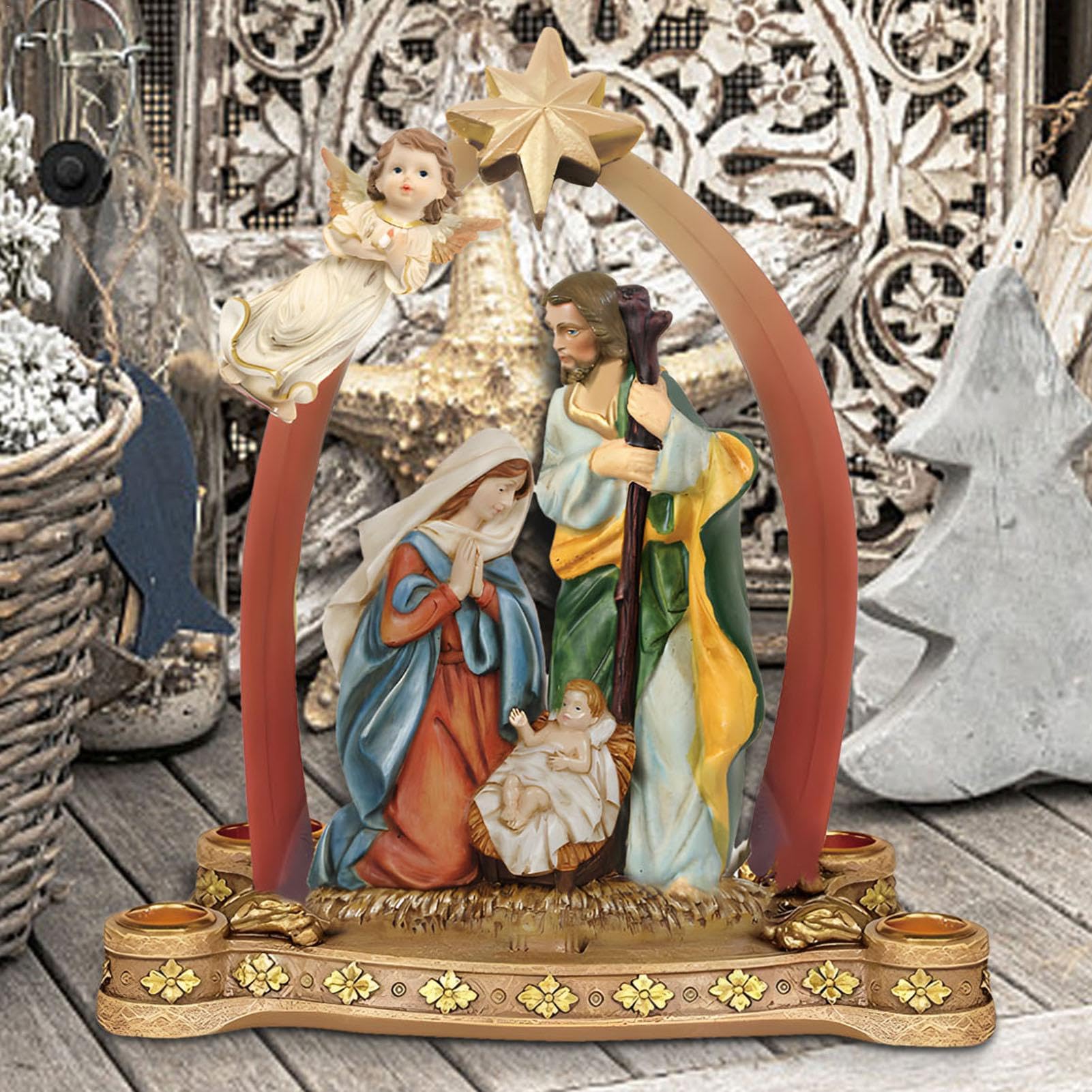 🔥ON SALE🔥Christmas Nativity Scene Candle Holder