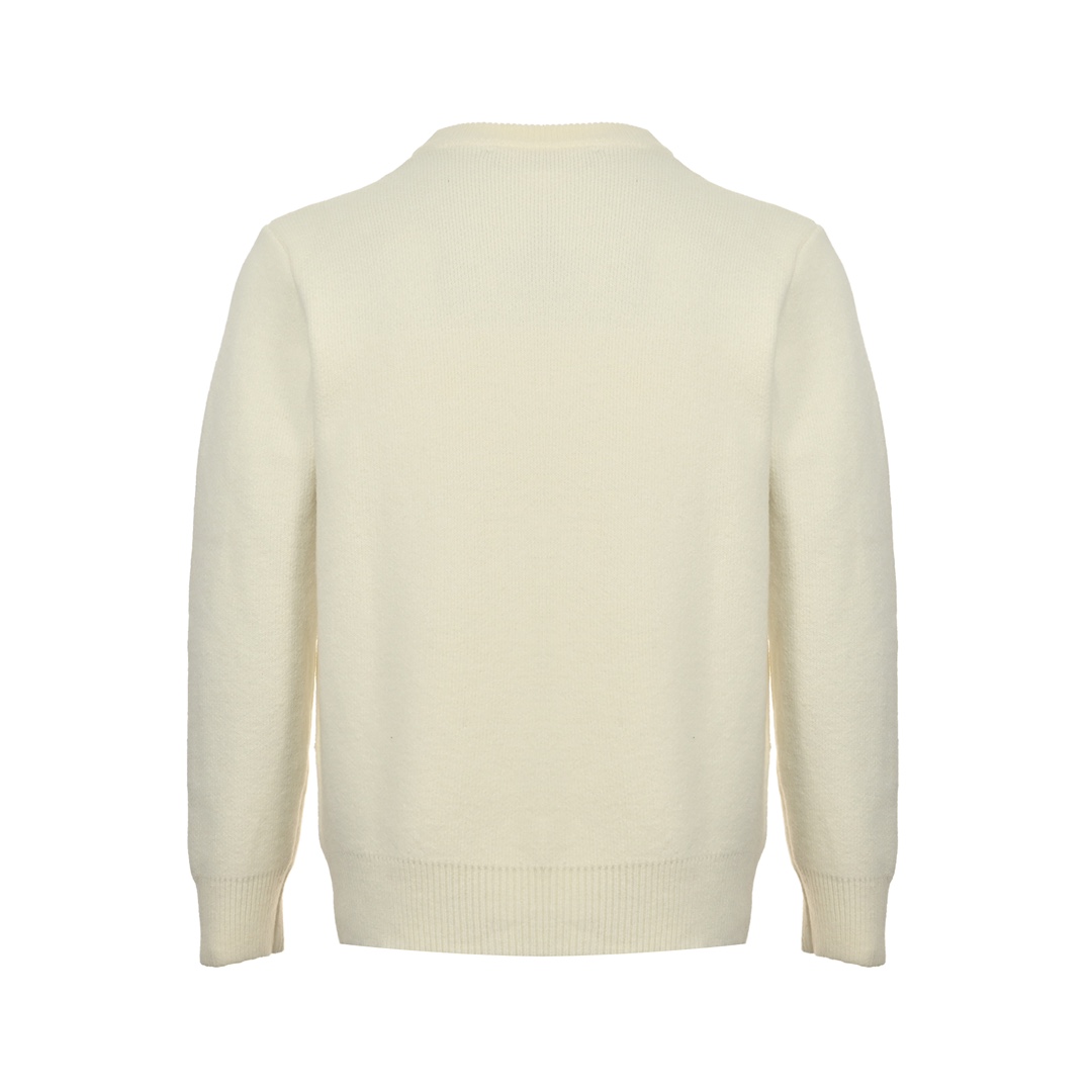 Louis Vuitton 24Fw obscure monogram four-leaf clover large logo intarsia sweater