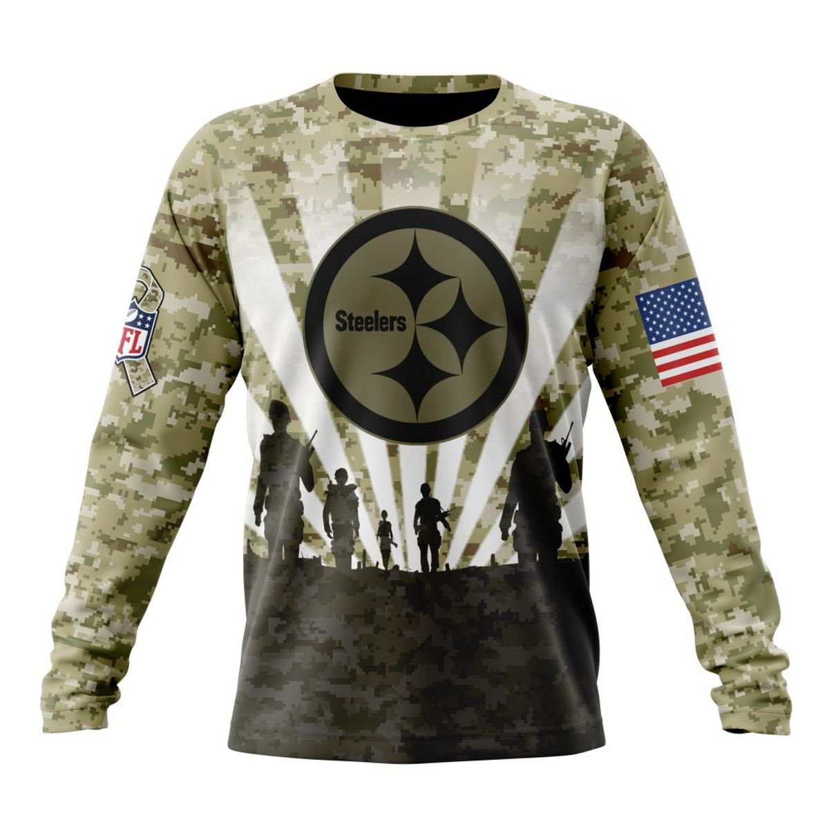 PITTSBURGH STEELERS 3D HOODIE HONOR VETERANS