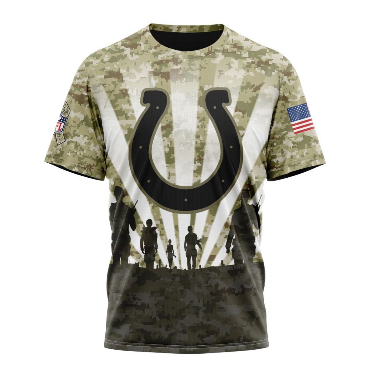 INDIANAPOLIS COLTS 3D HOODIE HONOR VETERANS