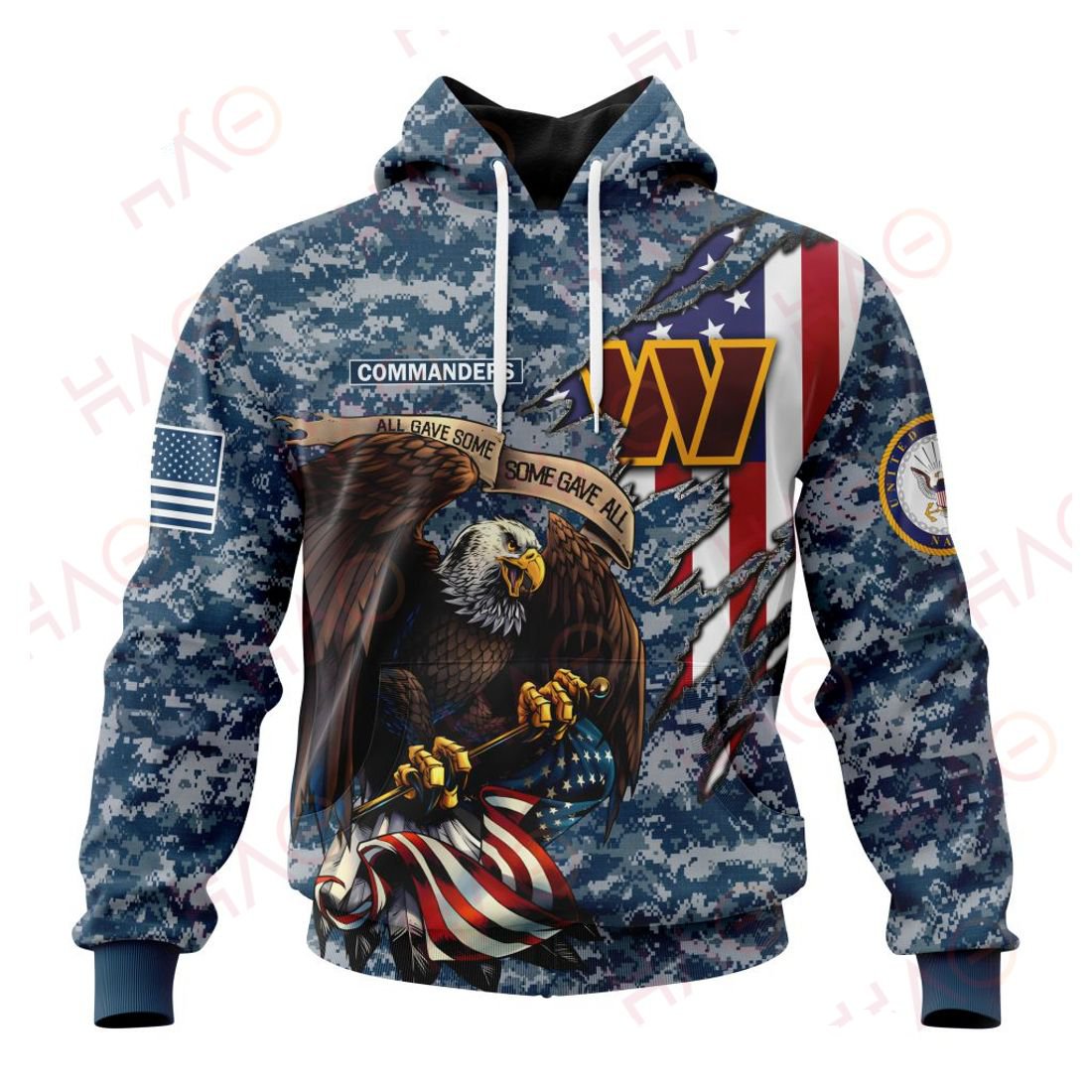 WASHINGTON 3D HOODIE US NAVY VETERANS