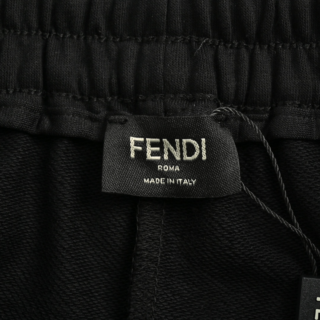 Fendi 24ss double F flocked logo shorts