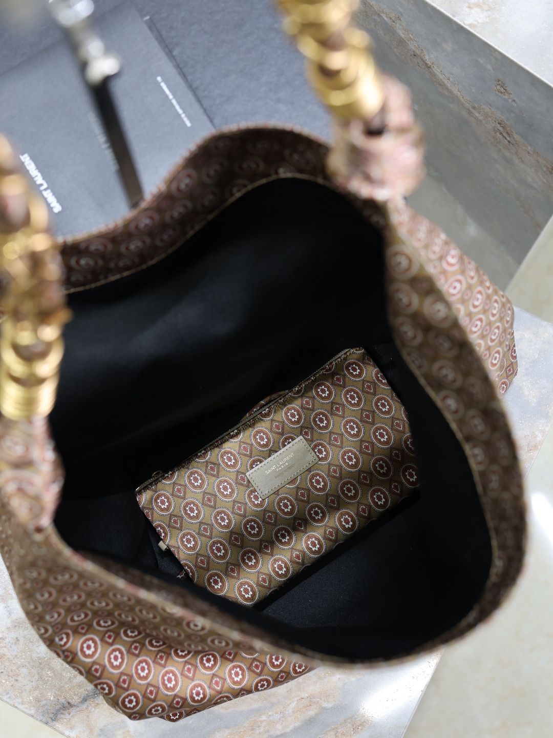 Yves Saint Laurent AMALIA·Jacquard Handbag 834750