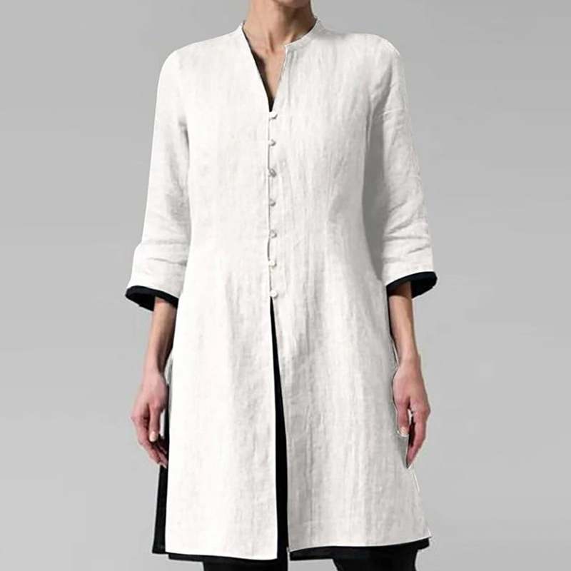 Three-quarter Sleeve Button Down Casual Shirt