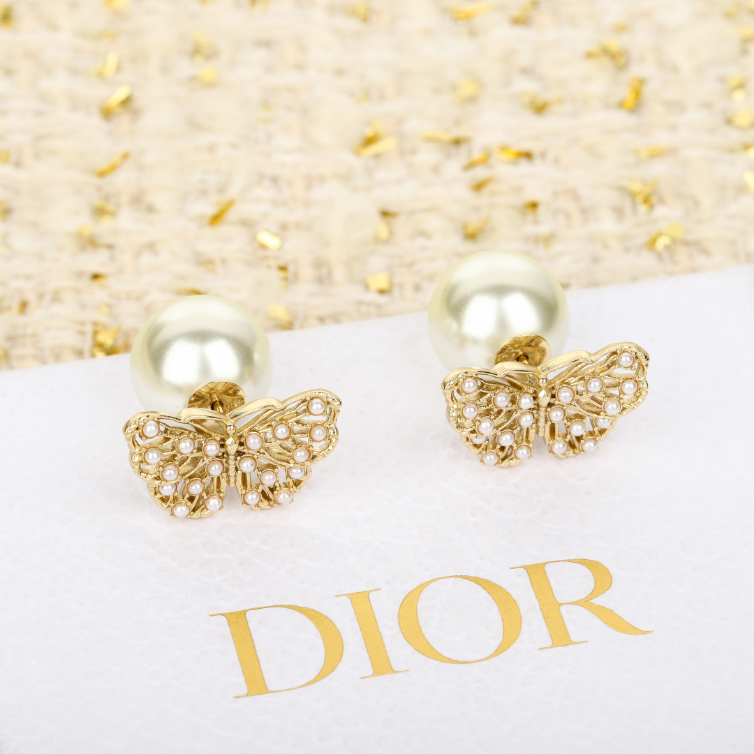 Dior Hollow Butterfly Earrings