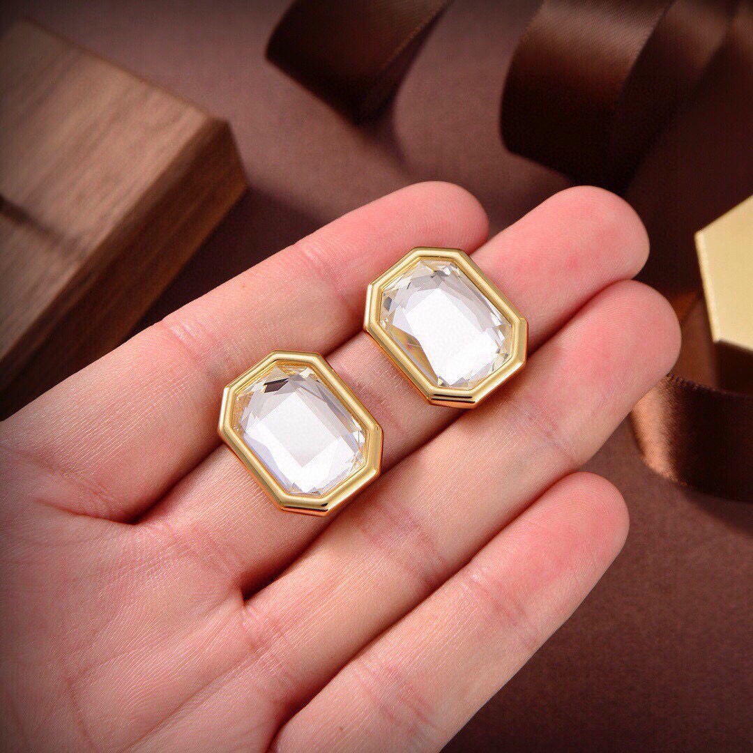 Balenciaga New Square Diamond Earrings