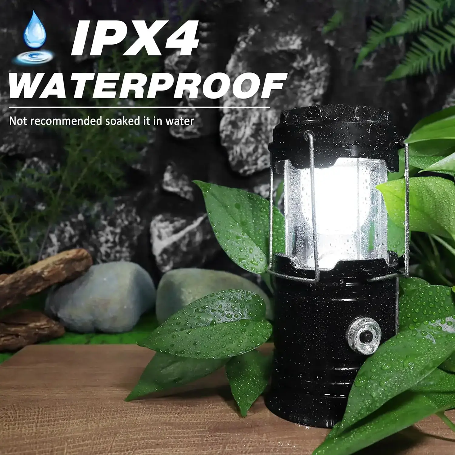Solar Camping Lantern  - Rechargeable LED Lights, Magnetic Base & Foldable Hanging Hook- Collapsible Lamp Battery Powered Perfect for Power Outages, Hiking, Emergencies Adjustable Flashlight Adjustable Tactical Flashlight gifts gift set for girls