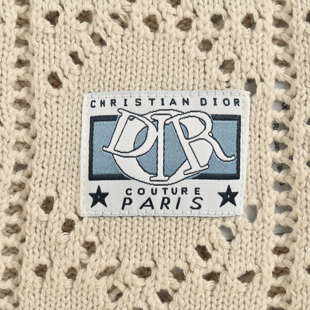 Dior 24ss openwork knit short-sleeved cardigan