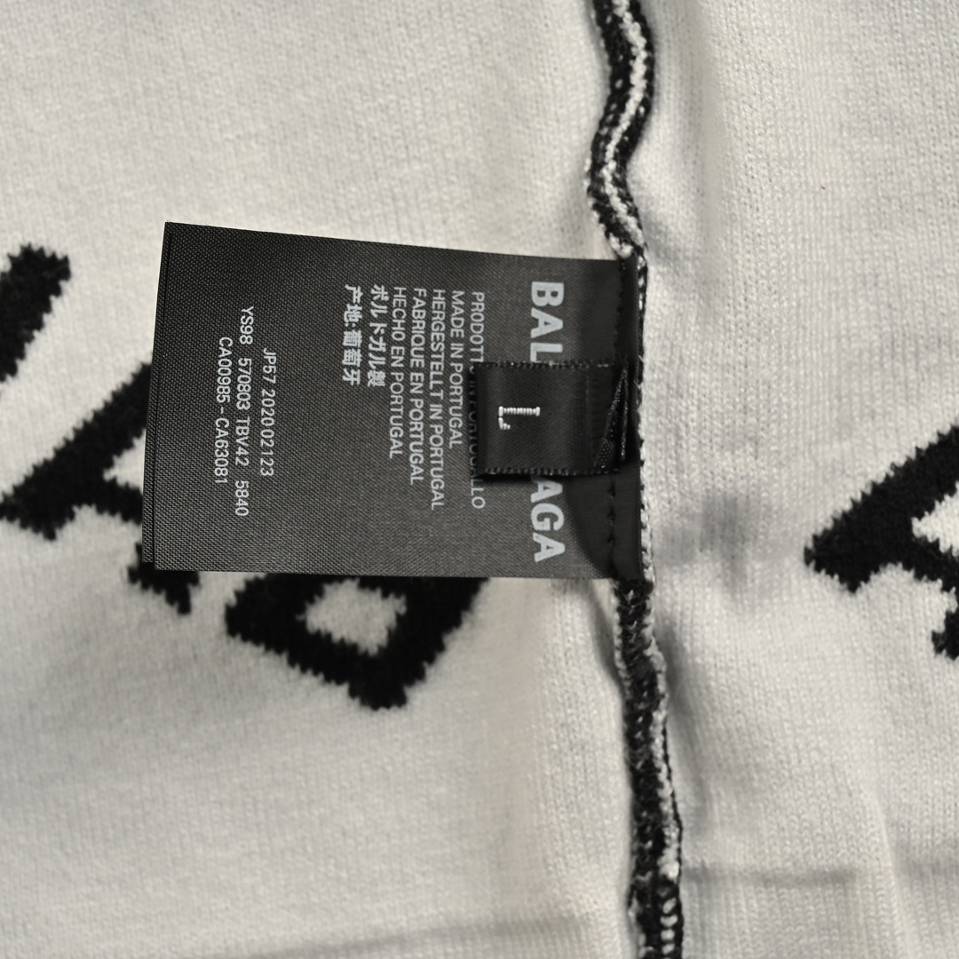 Balenciaga 24Fw jacquard lettering barrage sweater