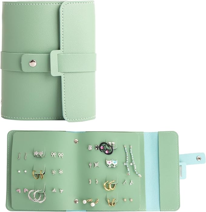 👍2024 New Arrival- 50% OFF💥Portable Leather Earring Organizer Book