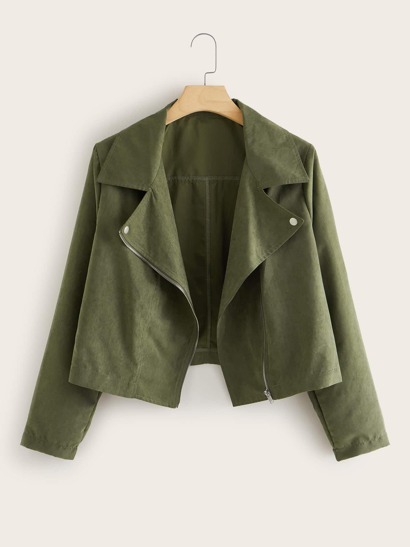 Plus Solid Biker Jacket