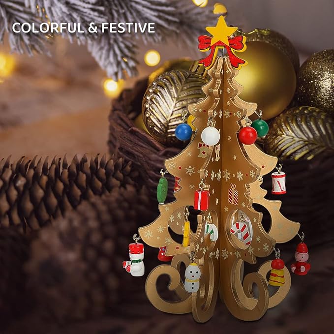 🌲🌲DIY 3D Mini Wooden Christmas Tree Decoration